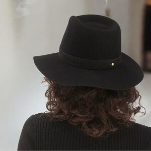 Janessa Leone Ross Fedora Hat in Black Size S
